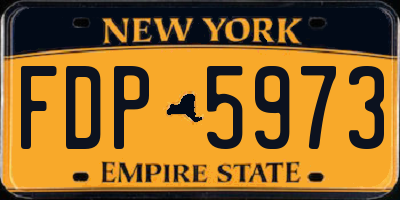 NY license plate FDP5973
