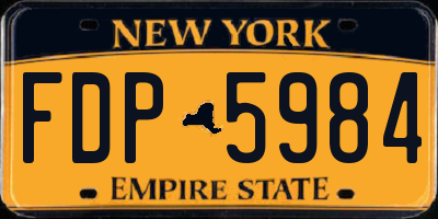 NY license plate FDP5984