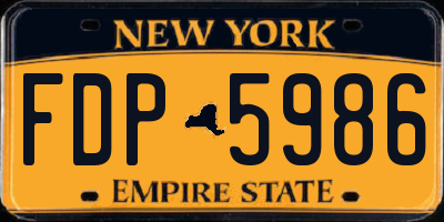 NY license plate FDP5986