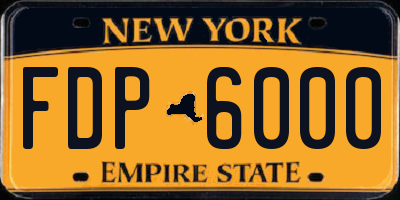 NY license plate FDP6000
