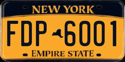 NY license plate FDP6001