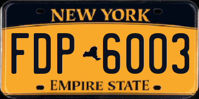 NY license plate FDP6003