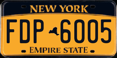 NY license plate FDP6005