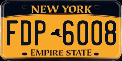 NY license plate FDP6008