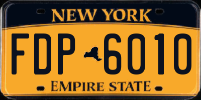 NY license plate FDP6010