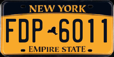 NY license plate FDP6011
