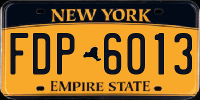 NY license plate FDP6013