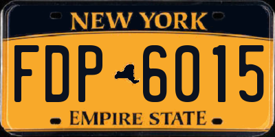 NY license plate FDP6015