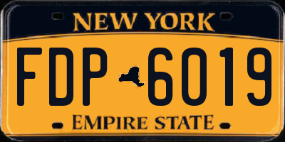 NY license plate FDP6019