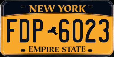 NY license plate FDP6023