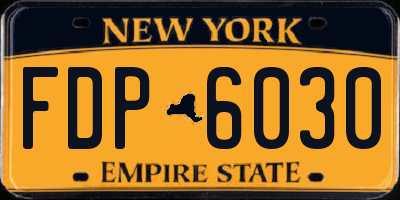 NY license plate FDP6030