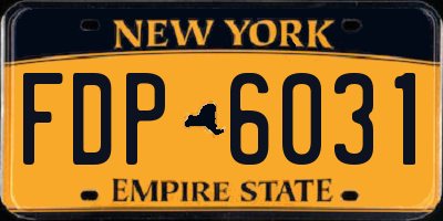 NY license plate FDP6031
