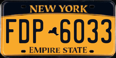 NY license plate FDP6033