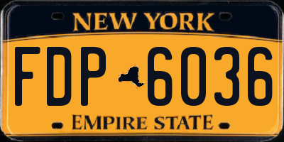 NY license plate FDP6036