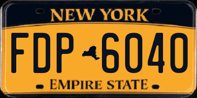 NY license plate FDP6040