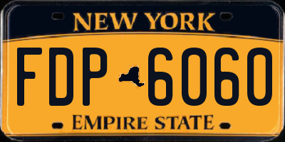 NY license plate FDP6060