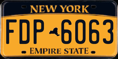 NY license plate FDP6063