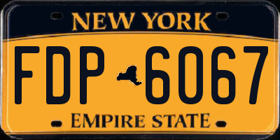 NY license plate FDP6067