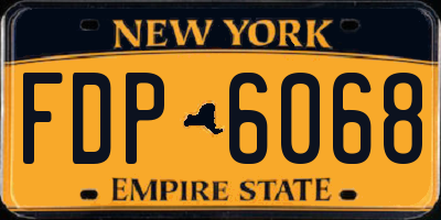 NY license plate FDP6068