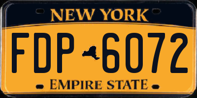 NY license plate FDP6072
