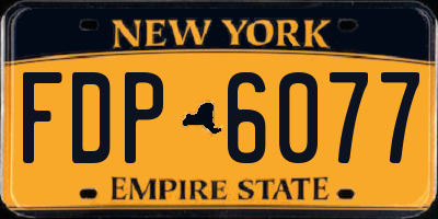 NY license plate FDP6077