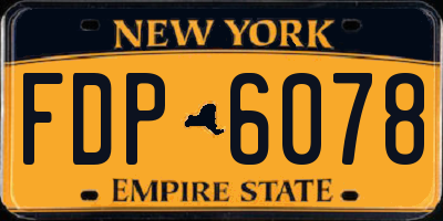 NY license plate FDP6078