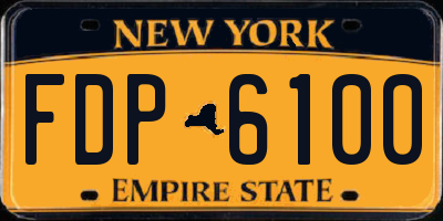 NY license plate FDP6100
