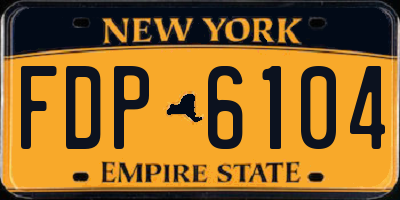 NY license plate FDP6104