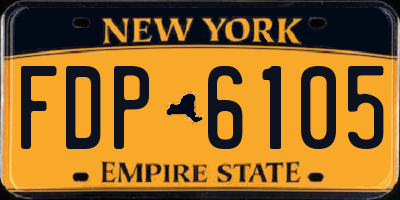 NY license plate FDP6105