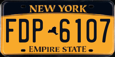 NY license plate FDP6107