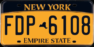 NY license plate FDP6108