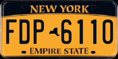 NY license plate FDP6110
