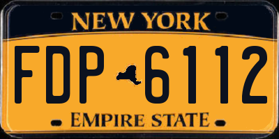 NY license plate FDP6112
