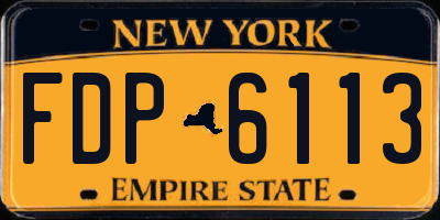 NY license plate FDP6113