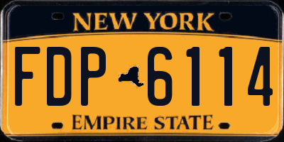NY license plate FDP6114