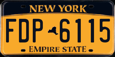NY license plate FDP6115