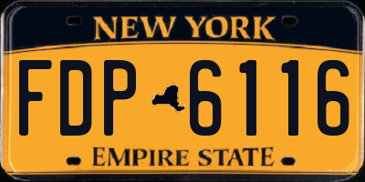 NY license plate FDP6116