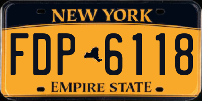 NY license plate FDP6118