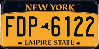 NY license plate FDP6122