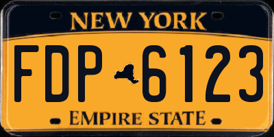 NY license plate FDP6123