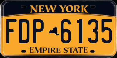 NY license plate FDP6135