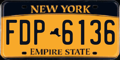 NY license plate FDP6136