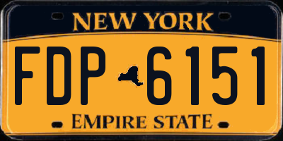 NY license plate FDP6151