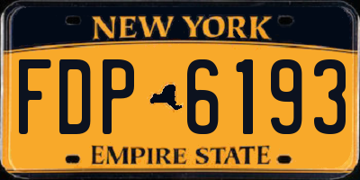 NY license plate FDP6193