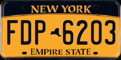NY license plate FDP6203