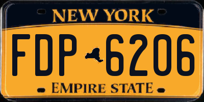 NY license plate FDP6206