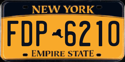 NY license plate FDP6210