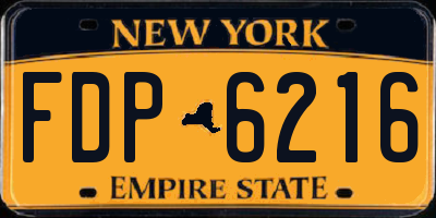NY license plate FDP6216