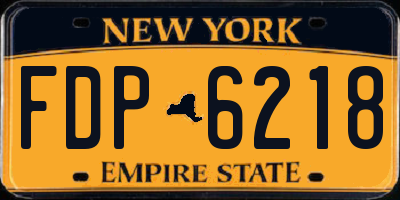 NY license plate FDP6218