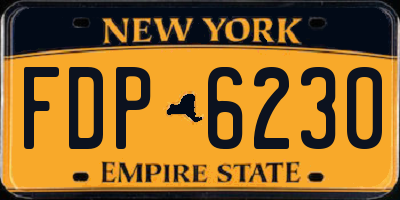 NY license plate FDP6230
